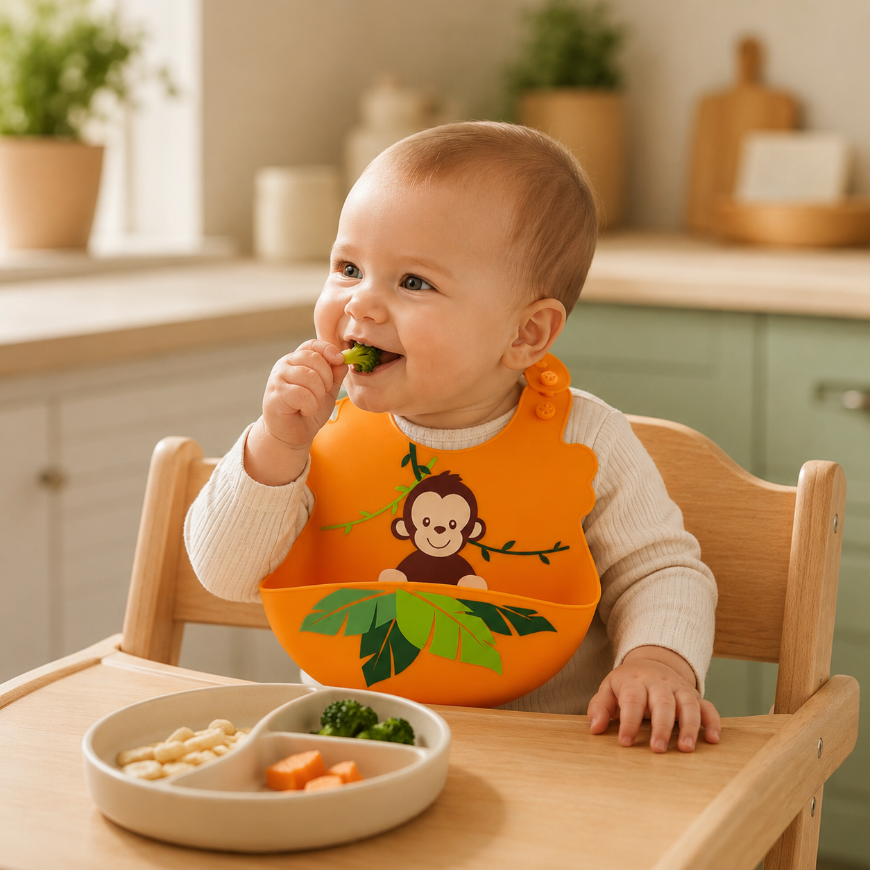 Babero de Silicona Impermeable para Bebé