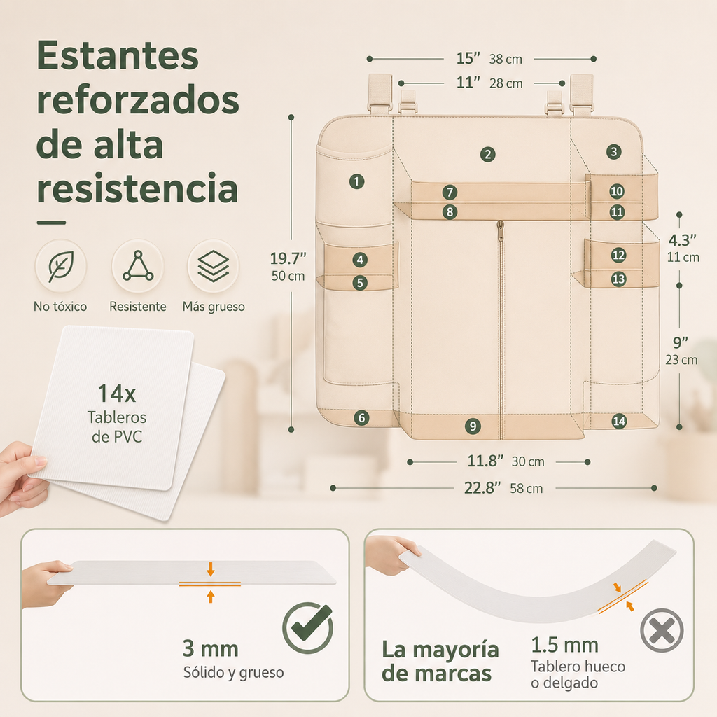 Organizador Colgante para Cuna - Almacenaje de Bebé