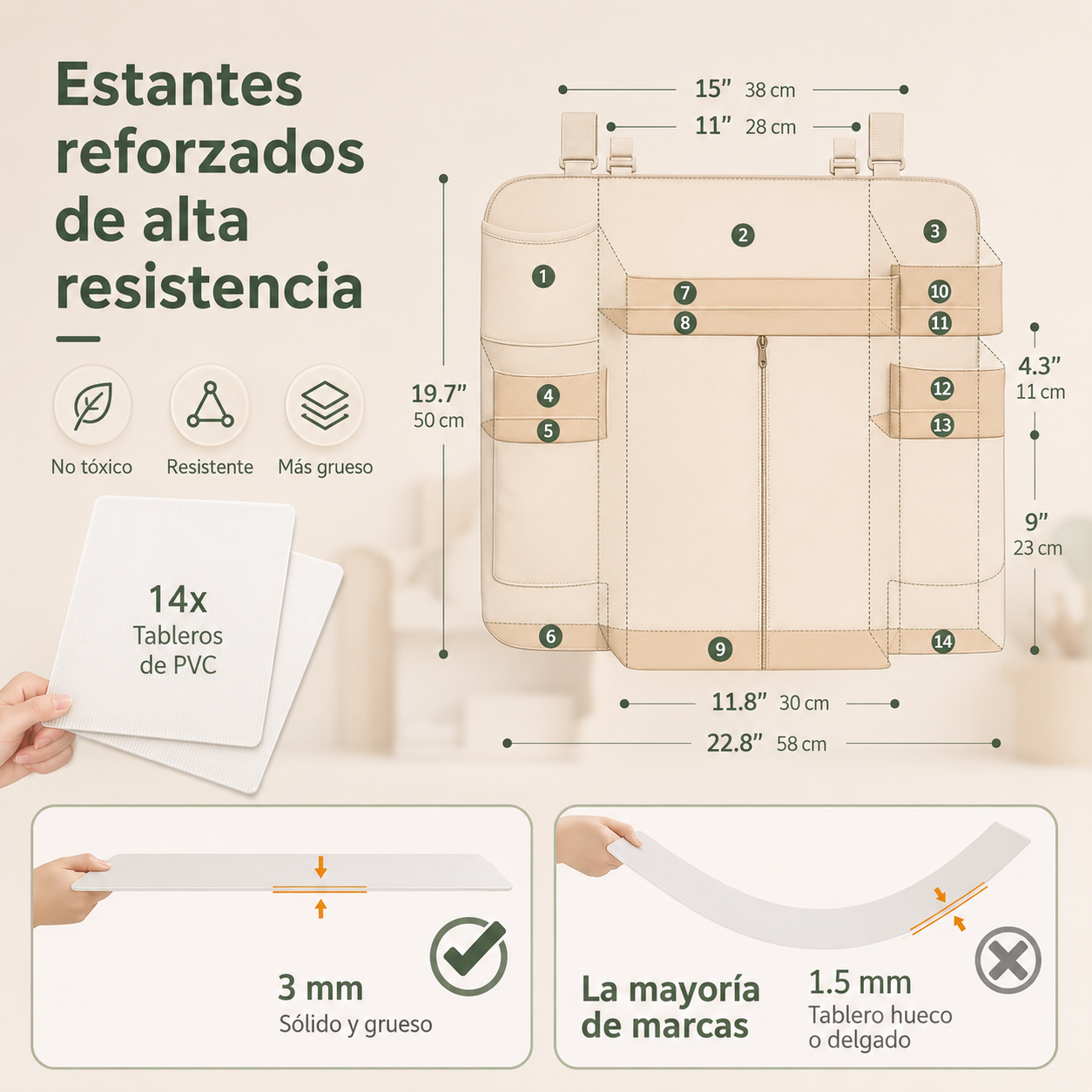 Organizador Colgante para Cuna - Almacenaje de Bebé